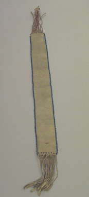 Sioux. <em>Blue Beaded Belt</em>, 1800–1848. Pony beads, buckskin or deerskin, quills, seed beads, 39 x 3 1/4 in. (99.1 x 8.3 cm). Brooklyn Museum, Henry L. Batterman Fund and Frank Sherman Benson Fund, 50.67.29. Creative Commons-BY (Photo: Brooklyn Museum, CUR.50.67.29.jpg)