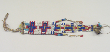 Probably Sioux. <em>Knife Sheath</em>, 1875-1900. Hide, beads, brass, 11 3/4 in. (29.8 cm). Brooklyn Museum, Henry L. Batterman Fund and the Frank Sherman Benson Fund, 50.67.39. Creative Commons-BY (Photo: Brooklyn Museum, CUR.50.67.39_view1.jpg)