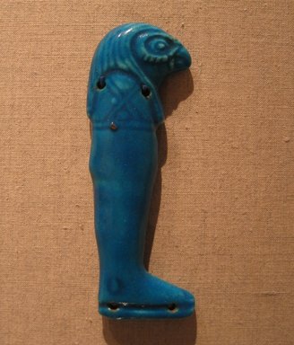  <em>One of the Four Sons of Horus</em>, ca. 664–after 30 B.C.E. Faience, 4 5/16 in.  (11.0 cm). Brooklyn Museum, Charles Edwin Wilbour Fund, 51.223.3. Creative Commons-BY (Photo: Brooklyn Museum, CUR.51.223.3_wwgA-3.jpg)