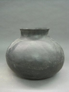 Kah'p'oo Owinge (Santa Clara Pueblo). <em>Globular Jar</em>. Clay, slip, 9 1/16 x 11 5/8 in.  (23 x 29.5 cm). Brooklyn Museum, Gift of Mary E. Johnson, 51.243.1. Creative Commons-BY (Photo: Brooklyn Museum, CUR.51.243.1.jpg)