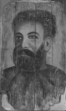  <em>Painting of a Man, Head and Shoulders, on a Thin Wooden Panel</em>, ca. 1910. Wood, pigment, 13 x 7 1/16 in. (33 x 18 cm). Brooklyn Museum, Gift of Michael Abemayor, 51.253.1 (Photo: Brooklyn Museum, CUR.51.253.1_NegA_print_bw.jpg)