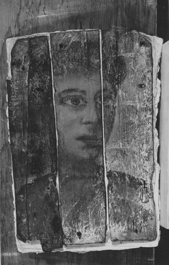  <em>Painting of a Girl on a Thin Wooden Panel</em>, ca 1910 C.E. Wood, pigment, 7 1/16 x 4 5/8 in. (17.9 x 11.7 cm). Brooklyn Museum, Gift of Michael Abemayor, 51.253.3 (Photo: Brooklyn Museum, CUR.51.253.3_NegA_print_bw.jpg)