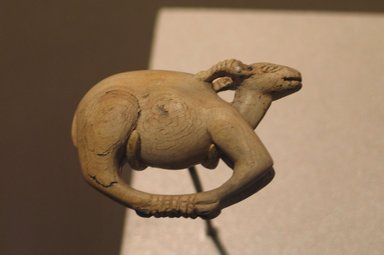  <em>Model Food Offering of Bound Gazelle</em>, ca. 1479-1292 B.C.E. Steatite, 1 11/16 x 2 3/8 in. (4.3 x 6 cm). Brooklyn Museum, Charles Edwin Wilbour Fund, 51.2. Creative Commons-BY (Photo: Brooklyn Museum, CUR.51.2_erg456.jpg)