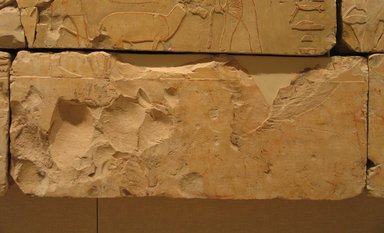  <em>Relief Blocks from the Tomb of the Vizier Nespeqashuty</em>, ca. 664-610 B.C.E. Limestone, 9 3/4 x 23 7/8 in. (24.8 x 60.6 cm). Brooklyn Museum, Charles Edwin Wilbour Fund, 52.131.7. Creative Commons-BY (Photo: Brooklyn Museum, CUR.52.131.7_wwgA-3.jpg)