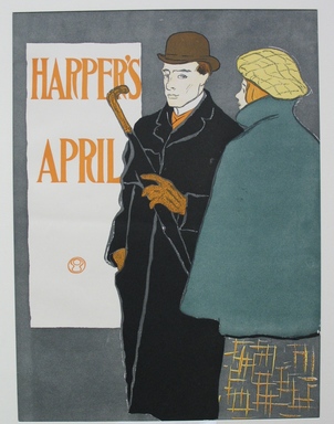 Edward Penfield (American, 1866–1925). <em>Harper's Poster - April 1896</em>, 1896. Lithograph on wove paper, Sheet: 17 7/8 x 13 3/8 in. (45.4 x 34 cm). Brooklyn Museum, Dick S. Ramsay Fund, 53.167.5 (Photo: Brooklyn Museum, CUR.53.167.5.jpg)