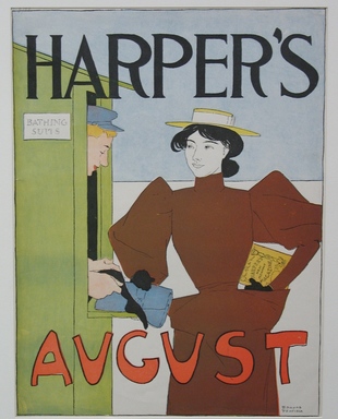 Edward Penfield (American, 1866–1925). <em>Harper's Poster - August 1894</em>, 1894. Lithograph on wove paper, Sheet: 16 3/4 x 12 3/4 in. (42.5 x 32.4 cm). Brooklyn Museum, Dick S. Ramsay Fund, 53.167.9 (Photo: Brooklyn Museum, CUR.53.167.9.jpg)