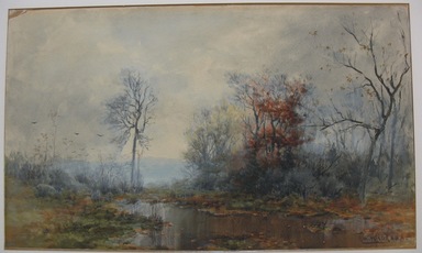 George Herbert McCord (American, 1849–1909). <em>Landscape</em>, n.d. Watercolor on paper mounted to board, Sheet: 12 3/4 x 20 7/8 in. (32.4 x 53 cm). Brooklyn Museum, Dick S. Ramsay Fund, 53.7 (Photo: Brooklyn Museum, CUR.53.7.jpg)