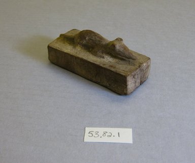  <em>Shrew Mouse Coffin</em>, 305-30 B.C.E. Wood, gesso, pigment, 1 1/2 x 1 1/2 x 3 7/16 in. (3.8 x 3.8 x 8.7 cm). Brooklyn Museum, Charles Edwin Wilbour Fund, 53.82.1. Creative Commons-BY (Photo: Brooklyn Museum, CUR.53.82.1_view1.jpg)