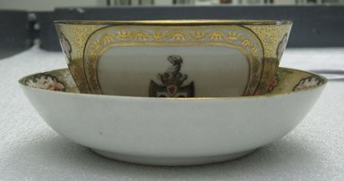 <em>Cup and Saucer</em>, 1785-1800. Porcelain, cup: 2 x 4 1/4 in. (5.1 x 10.8 cm). Brooklyn Museum, The Helena Woolworth McCann Trade Procelain Collection, Gift of the Winfield Foundation, 55.10.111a-b. Creative Commons-BY (Photo: Brooklyn Museum, CUR.55.10.111a-b_overall.jpg)