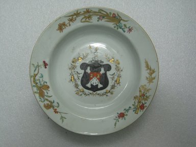  <em>Plate</em>, 1740-1750. Porcelain, 1 3/4 x 9 in. (4.4 x 22.9 cm). Brooklyn Museum, The Helena Woolworth McCann Trade Procelain Collection, Gift of the Winfield Foundation, 55.10.24. Creative Commons-BY (Photo: Brooklyn Museum, CUR.55.10.24_top.jpg)