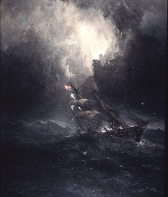 James Hamilton (American, 1819–1878). <em>Foundering</em>, 1863. Oil on canvas, 59 5/8 x 48 1/16 in. (151.5 x 122 cm). Brooklyn Museum, Dick S. Ramsay Fund, 55.139 (Photo: Brooklyn Museum, CUR.55.139.jpg)