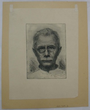 Oscar Grosch (American, 1863–1928). <em>Self Portrait</em>, 1923. Etching, Sheet: 13 1/4 x 10 13/16 in. (33.6 x 27.5 cm). Brooklyn Museum, Gift of Margaret Grosch Williams, 55.164.2 (Photo: Brooklyn Museum, CUR.55.164.2.jpg)