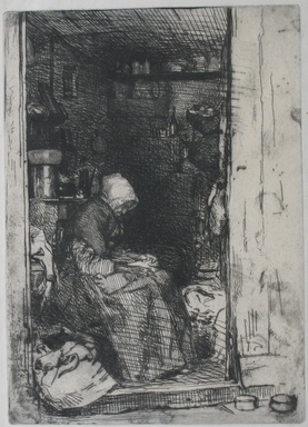 James Abbott McNeill Whistler (American, 1834–1903). <em>La Vielle aux Loques</em>, 1858. Etching on paper, Image: 8 1/8 x 5 13/16 in. (20.6 x 14.8 cm). Brooklyn Museum, Gift of Mrs. Charles Pratt, 57.188.62 (Photo: Brooklyn Museum, CUR.57.188.62.jpg)