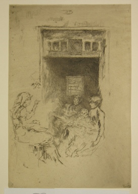 James Abbott McNeill Whistler (American, 1834–1903). <em>Bead Stringers</em>, 1886. Etching, 8 15/16 x 6 in. (22.7 x 15.2 cm). Brooklyn Museum, Gift of Mrs. Charles Pratt, 57.188.68 (Photo: Brooklyn Museum, CUR.57.188.68.jpg)