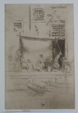 James Abbott McNeill Whistler (American, 1834–1903). <em>Fruit Stall</em>, 1886. Etching, 8 7/8 x 5 7/8 in. (22.5 x 14.9 cm). Brooklyn Museum, Gift of Mrs. Charles Pratt, 57.188.69 (Photo: Brooklyn Museum, CUR.57.188.69.jpg)