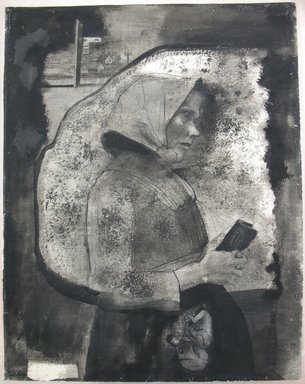 Gyorgy Kepes (American, 1906-2001). <em>Standing Figure of Woman, Facing Right</em>, 1937. Ink pen and wash on paper, sheet: 28 3/16 x 22 3/16 in. (71.6 x 56.4 cm). Brooklyn Museum, Gift of Mr. and Mrs. Theodore J. H. Gusten, 57.79.1. © artist or artist's estate (Photo: Brooklyn Museum, CUR.57.79.1.jpg)