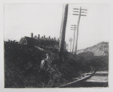 Edward Hopper (American, 1882–1967). <em>The Railroad</em>, 1922. Etching Brooklyn Museum, Dick S. Ramsay Fund, 58.9.4. © artist or artist's estate (Photo: Brooklyn Museum, CUR.58.9.4.jpg)