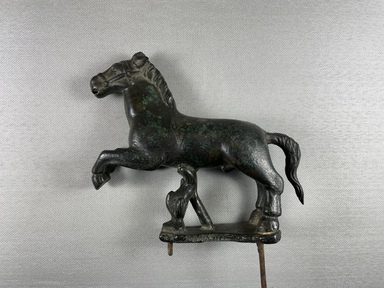 Roman. <em>Rearing Horse</em>. Bronze, 5 5/8 × 1 3/8 × 6 11/16 in. (14.3 × 3.5 × 17 cm). Brooklyn Museum, Gift of Joseph V. Noble, 60.129.7. Creative Commons-BY (Photo: Brooklyn Museum, CUR.60.129.7_view01.jpg)