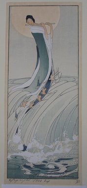 Bertha Lum (American, 1879-1954). <em>Song of the Brook</em>, 1916. Woodcut in color on Japan paper, Image: 12 x 5 1/16 in. (30.5 x 12.9 cm). Brooklyn Museum, Gift of the Achenbach Foundation for Graphic Arts, 63.108.3. © artist or artist's estate (Photo: Brooklyn Museum, CUR.63.108.3.jpg)