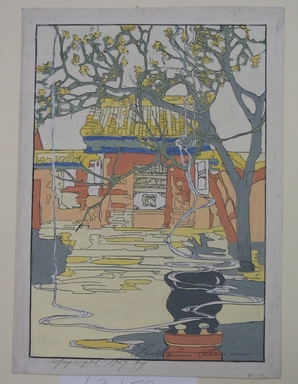 Bertha Lum (American, 1879–1954). <em>Chufu</em>, 1927. Raised line (lacquer?) print in color on Japan laid down paper, Sheet: 14 x 10 in. (35.6 x 25.4 cm). Brooklyn Museum, Dick S. Ramsay Fund, 63.159. © artist or artist's estate (Photo: Brooklyn Museum, CUR.63.159.jpg)