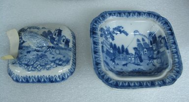  <em>Vegetable Dish and Cover miniature</em>. Earthenware, 3 7/16 x 3 7/16 in. (8.8 x 8.8 cm). Brooklyn Museum, Gift of Mrs. William C. Esty, 63.186.27a-b. Creative Commons-BY (Photo: Brooklyn Museum, CUR.63.186.27a-b_view1.jpg)