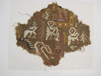 Chimú. <em>Textile Fragment, undetermined</em>, 1000-1532. Cotton, camelid fiber, 7 7/8 x 9 7/16 in. (20.0 x 24.0 cm). Brooklyn Museum, Gift of Adelaide Goan, 64.114.178 (Photo: , CUR.64.114.178_view01.jpg)