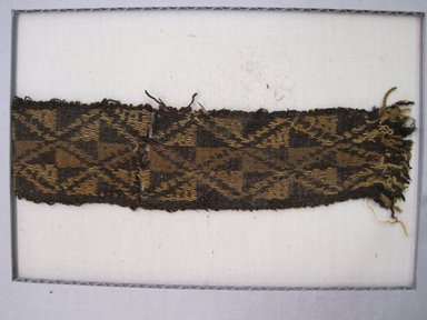 Inca (Arica or Provincial). <em>Bag, Strap, Fragments or Belt, Fragments</em>, 1400-1532. Camelid fiber, a: 2 × 1 1/2 in. (5.1 × 3.8 cm). Brooklyn Museum, Gift of Adelaide Goan, 64.114.195a-b (Photo: , CUR.64.114.195a-b_view01.jpg)