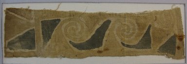 Chimú (?). <em>Dress?, Fragment or Textile Fragment, Undetermined</em>, 600-1400. Cotton, pigment, 20 7/8 x 5 1/2 in. (53.0 x 14.0 cm). Brooklyn Museum, Gift of Adelaide Goan, 64.114.203 (Photo: Brooklyn Museum, CUR.64.114.203_view2.jpg)