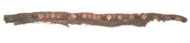 Chimú. <em>Tunic?, Fragment or Mantle?, Border, Fragment</em>, 1000-1532. Cotton, camelid fiber, 1 3/16 × 16 1/4 in. (3 × 41.3 cm). Brooklyn Museum, Gift of Adelaide Goan, 64.114.212 (Photo: Brooklyn Museum, CUR.64.114.212.jpg)