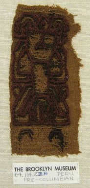Paracas Necropolis. <em>2 Textile Fragments, Unascertainable, Pieces of a Border, or 2 Textile Fragments, Undetermined</em>, 300 B.C.E.-200 C.E. Cotton, camelid fiber, a: 2 13/16 x 9 1/8 in. (7.1 x 23.2 cm). Brooklyn Museum, Gift of Adelaide Goan, 64.114.22a-b (Photo: Brooklyn Museum, CUR.64.114.22b.jpg)