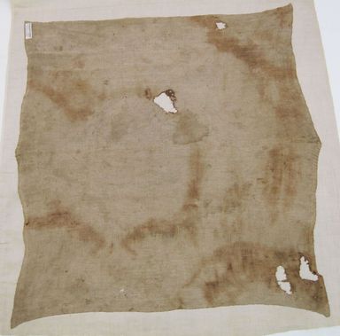Chancay. <em>Headcloth</em>, 1000-1532. Cotton, 32 11/16 x 34 5/8 in. (83 x 88 cm). Brooklyn Museum, Gift of Adelaide Goan, 64.114.7 (Photo: Brooklyn Museum, CUR.64.114.7_view01.jpg)