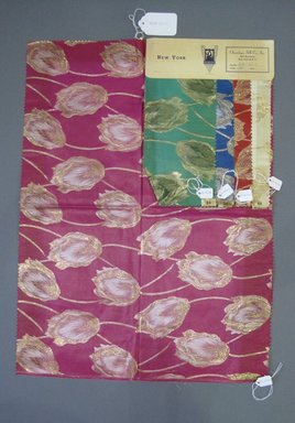 Onondaga Silk Company, Inc. (1925-1981). <em>Textile Swatches</em>, 1948-1959. Silk, metal, a: 23 3/4 x 17 1/2 in. (60.3 x 44.5 cm). Brooklyn Museum, Gift of the Onondaga Silk Company, 64.130.110a-e (Photo: Brooklyn Museum, CUR.64.130.110a-e.jpg)