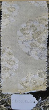 Onondaga Silk Company, Inc. (1925-1981). <em>Textile Swatches</em>, 1948-1959. 80% acetate; 20% metal, (a): 9 1/2 x 4 1/2 in. (24.1 x 11.4 cm). Brooklyn Museum, Gift of the Onondaga Silk Company, 64.130.12a-b (Photo: Brooklyn Museum, CUR.64.130.12a.jpg)