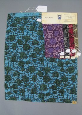 Onondaga Silk Company, Inc. (1925-1981). <em>Textile Swatches</em>, 1948-1959. Wool blend, a: 22 x 17 in. (55.9 x 43.2 cm). Brooklyn Museum, Gift of the Onondaga Silk Company, 64.130.213a-e (Photo: Brooklyn Museum, CUR.64.130.213a-e.jpg)