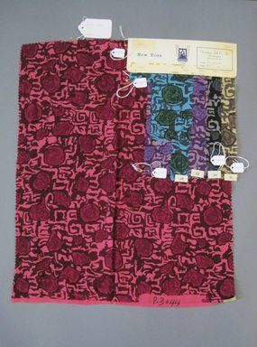 Onondaga Silk Company, Inc. (1925-1981). <em>Textile Swatches</em>, 1948-1959. Wool blend, a: 22 x 17 in. (55.9 x 43.2 cm). Brooklyn Museum, Gift of the Onondaga Silk Company, 64.130.214a-e (Photo: Brooklyn Museum, CUR.64.130.214a-e.jpg)