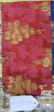 Onondaga Silk Company, Inc. (1925-1981). <em>Textile Swatches</em>, 1948-1959. silk; metal, a-d: 9 × 5 in. (22.9 × 12.7 cm). Brooklyn Museum, Gift of the Onondaga Silk Company, 64.130.26a-e (Photo: Brooklyn Museum, CUR.64.130.26a.jpg)