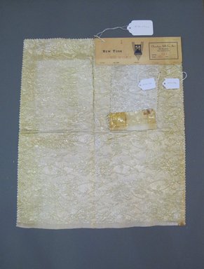 Onondaga Silk Company, Inc. (1925-1981). <em>Textile Swatches</em>, 1948-1959. Silk, synthetic, and metal yarns, a: 19 1/2 x 16 1/2 in. (49.5 x 41.9 cm). Brooklyn Museum, Gift of the Onondaga Silk Company, 64.130.273a-b (Photo: Brooklyn Museum, CUR.64.130.273a-b.jpg)