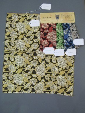 Onondaga Silk Company, Inc. (1925-1981). <em>Textile Swatches</em>, 1948-1959. 47% silk, 36% nylon, 17% metal, a: 20 x 17 3/4 in. (50.8 x 45.1 cm). Brooklyn Museum, Gift of the Onondaga Silk Company, 64.130.282a-e (Photo: Brooklyn Museum, CUR.64.130.282a-e.jpg)