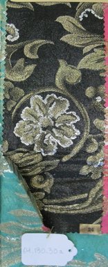 Onondaga Silk Company, Inc. (1925-1981). <em>Textile Swatches</em>, 1948-1959. 65% silk; 35% metal, (a) - (c): 11 1/2 x 5 in. (29.2 x 12.7 cm). Brooklyn Museum, Gift of the Onondaga Silk Company, 64.130.30a-d (Photo: Brooklyn Museum, CUR.64.130.30a.jpg)