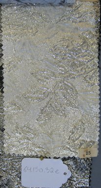 Onondaga Silk Company, Inc. (1925-1981). <em>Textile Swatches</em>, 1948-1959. 46% Nylon; 25% Acetate; 16% Rayon, 13% metal, (a) - (e): 9 x 5 in. (22.9 x 12.7 cm). Brooklyn Museum, Gift of the Onondaga Silk Company, 64.130.32a-f (Photo: Brooklyn Museum, CUR.64.130.32e.jpg)