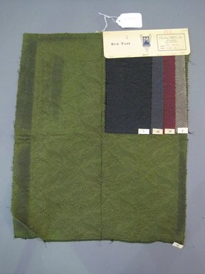Onondaga Silk Company, Inc. (1925–1981). <em>Textile Swatches</em>, 1948–1959. 53% silk, 35% wool, 12% nylon, 21 x 17 1/2 in. (53.3 x 44.5 cm). Brooklyn Museum, Gift of the Onondaga Silk Company, 64.130.436 (Photo: Brooklyn Museum, CUR.64.130.436.jpg)