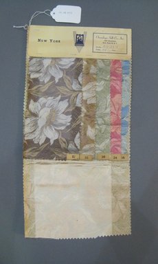 Onondaga Silk Company, Inc. (1925–1981). <em>Textile Swatches</em>, 1948–1959. Silk, 18 1/4 x 9 in. (46.4 x 22.9 cm). Brooklyn Museum, Gift of the Onondaga Silk Company, 64.130.450 (Photo: Brooklyn Museum, CUR.64.130.450.jpg)