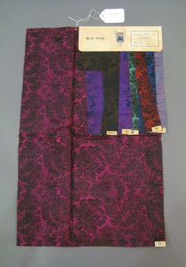Onondaga Silk Company, Inc. (1925–1981). <em>Textile Swatches</em>, 1948–1959. Silk, 23 x 14 1/2 in. (58.4 x 36.8 cm). Brooklyn Museum, Gift of the Onondaga Silk Company, 64.130.460 (Photo: Brooklyn Museum, CUR.64.130.460.jpg)
