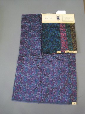 Onondaga Silk Company, Inc. (1925–1981). <em>Textile Swatches</em>, 1948–1959. Silk, 23 1/2 x 14 1/2 in. (59.7 x 36.8 cm). Brooklyn Museum, Gift of the Onondaga Silk Company, 64.130.482 (Photo: Brooklyn Museum, CUR.64.130.482.jpg)