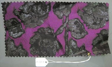 Onondaga Silk Company, Inc. (1925-1981). <em>Textile Swatches</em>, 1948-1959. silk and metal, 9 x 4 3/4 in. (22.9 x 12.1 cm). Brooklyn Museum, Gift of the Onondaga Silk Company, 64.130.5 (Photo: Brooklyn Museum, CUR.64.130.5.jpg)