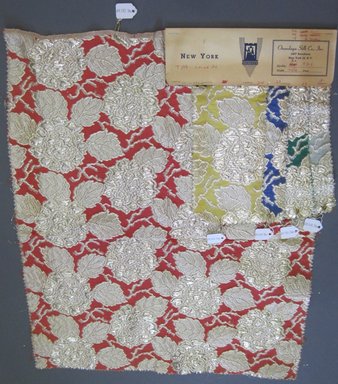 Onondaga Silk Company, Inc. (1925-1981). <em>Textile Swatches</em>, 1948-1959. 42% silk; 40% nylon; 18% metal, largest component (a): 22 x 17 1/2 in. (55.9 x 44.5 cm). Brooklyn Museum, Gift of the Onondaga Silk Company, 64.130.78a-e (Photo: Brooklyn Museum, CUR.64.130.78a-e.jpg)