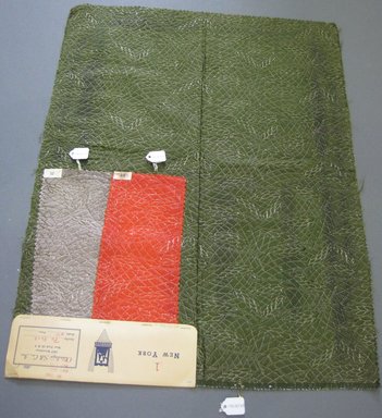 Onondaga Silk Company, Inc. (1925-1981). <em>Textile Swatches</em>, 1948-1959. 54% silk; 36% wool; 10% metal, largest component (a): 23 x 18 in. (58.4 x 45.7 cm). Brooklyn Museum, Gift of the Onondaga Silk Company, 64.130.92 (Photo: Brooklyn Museum, CUR.64.130.92a-c.jpg)