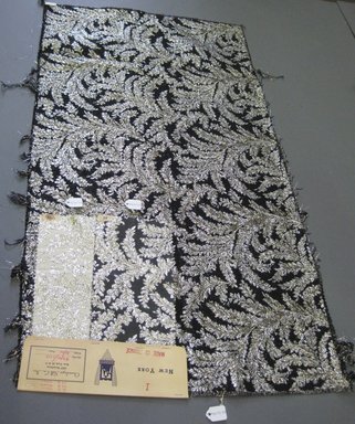 Onondaga Silk Company, Inc. (1925-1981). <em>Textile Swatches</em>, 1948-1959. 56% nylon; 25% acetate; 19% metal, largest component (a): 35 x 19 in. (88.9 x 48.3 cm). Brooklyn Museum, Gift of the Onondaga Silk Company, 64.130.95a-c (Photo: Brooklyn Museum, CUR.64.130.95a-c.jpg)