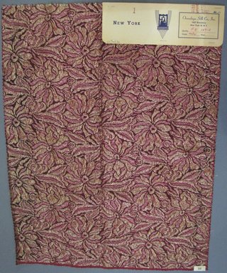 Onondaga Silk Company, Inc. (1925-1981). <em>Textile Swatches</em>, 1948-1959. 40% wool; 29% silk, 17% acrylic; 14% metal, 21 x 17 in. (53.3 x 43.2 cm). Brooklyn Museum, Gift of the Onondaga Silk Company, 64.130.96 (Photo: Brooklyn Museum, CUR.64.130.96.jpg)
