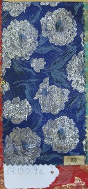 Onondaga Silk Company, Inc. (1925-1981). <em>Textile Swatches</em>, 1948-1959. 72% silk; 28% metal, (a) - (c): 11 x 4 in. (27.9 x 10.2 cm). Brooklyn Museum, Gift of the Onondaga Silk Company, 64.130.9a-d (Photo: Brooklyn Museum, CUR.64.130.9a.jpg)